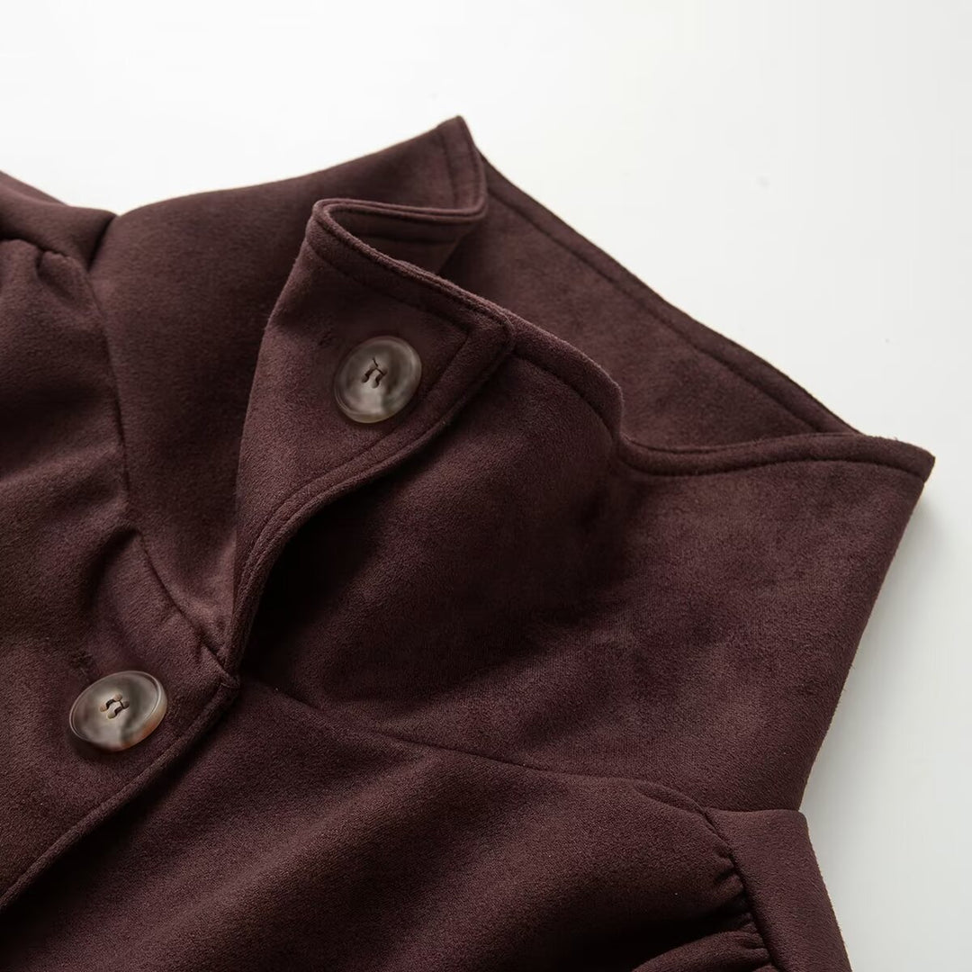 Damen Kurzjacke im Utility-Stil mit Tunnelzug und Stehkragen Nord Taschen