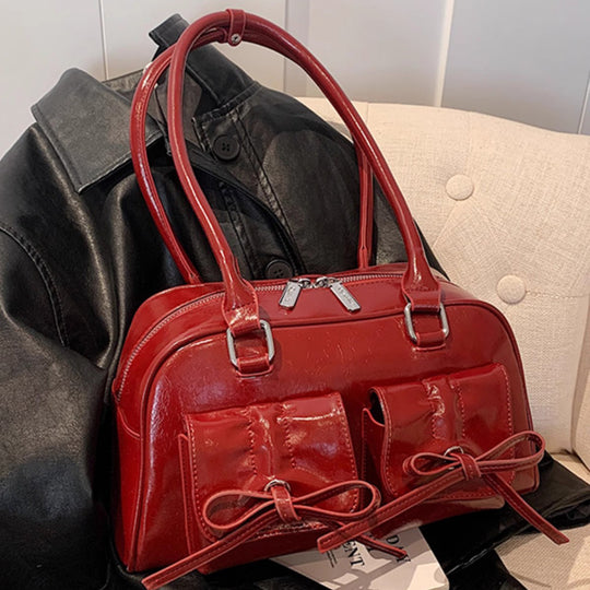 Damen elegante Handtasche mit dekorativen Schleifen und praktischem Stauraum Nord Taschen