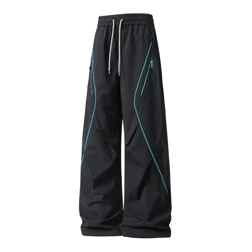Herren Weite Utility-Jogginghose aus Funktionsnylon mit Kordelzug, Reißverschlusstaschen & kontrastierenden Nahtleisten Nord Taschen