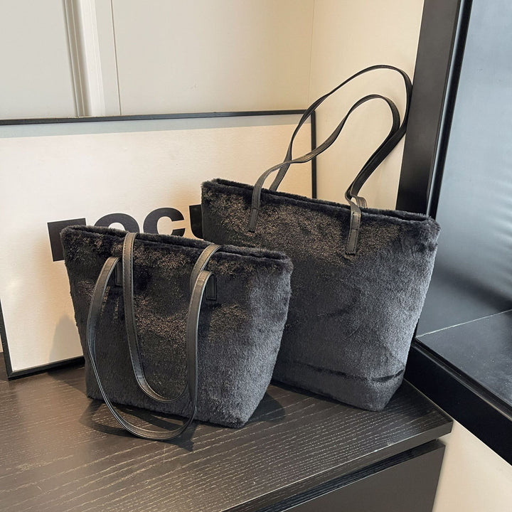 Damen elegante Henkeltasche aus kuscheligem Material Nord Taschen