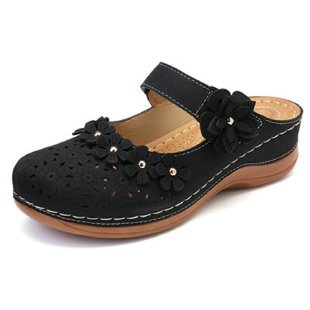 Damen bequeme Clogs mit floralem Dekor und ergonomischem Fußbett