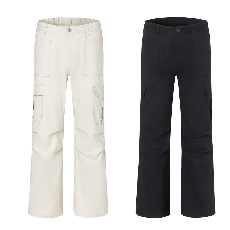 Herren Utility-Cargohose im weiten Palazzoschnitt mit tiefem Schritt und Tunnelzugsaum Nord Taschen