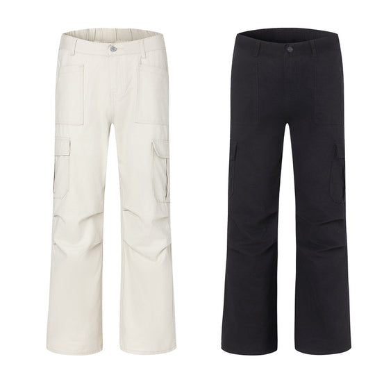 Herren Utility-Cargohose im weiten Palazzoschnitt mit tiefem Schritt und Tunnelzugsaum Nord Taschen