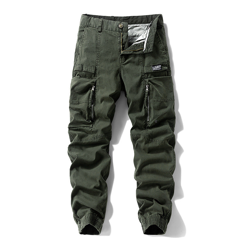 Herren Strapazierfähige Canvas-Cargohose im taktischen Look mit Kniepaneelen, Mehrfachtaschen und elastischem Knöchelabschluss Nord Taschen