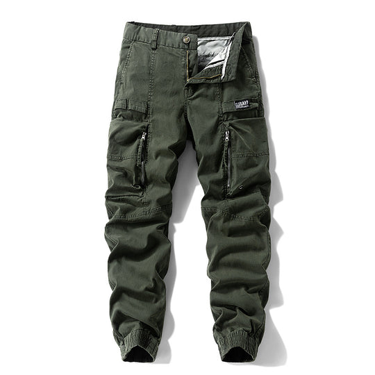 Herren Strapazierfähige Canvas-Cargohose im taktischen Look mit Kniepaneelen, Mehrfachtaschen und elastischem Knöchelabschluss Nord Taschen