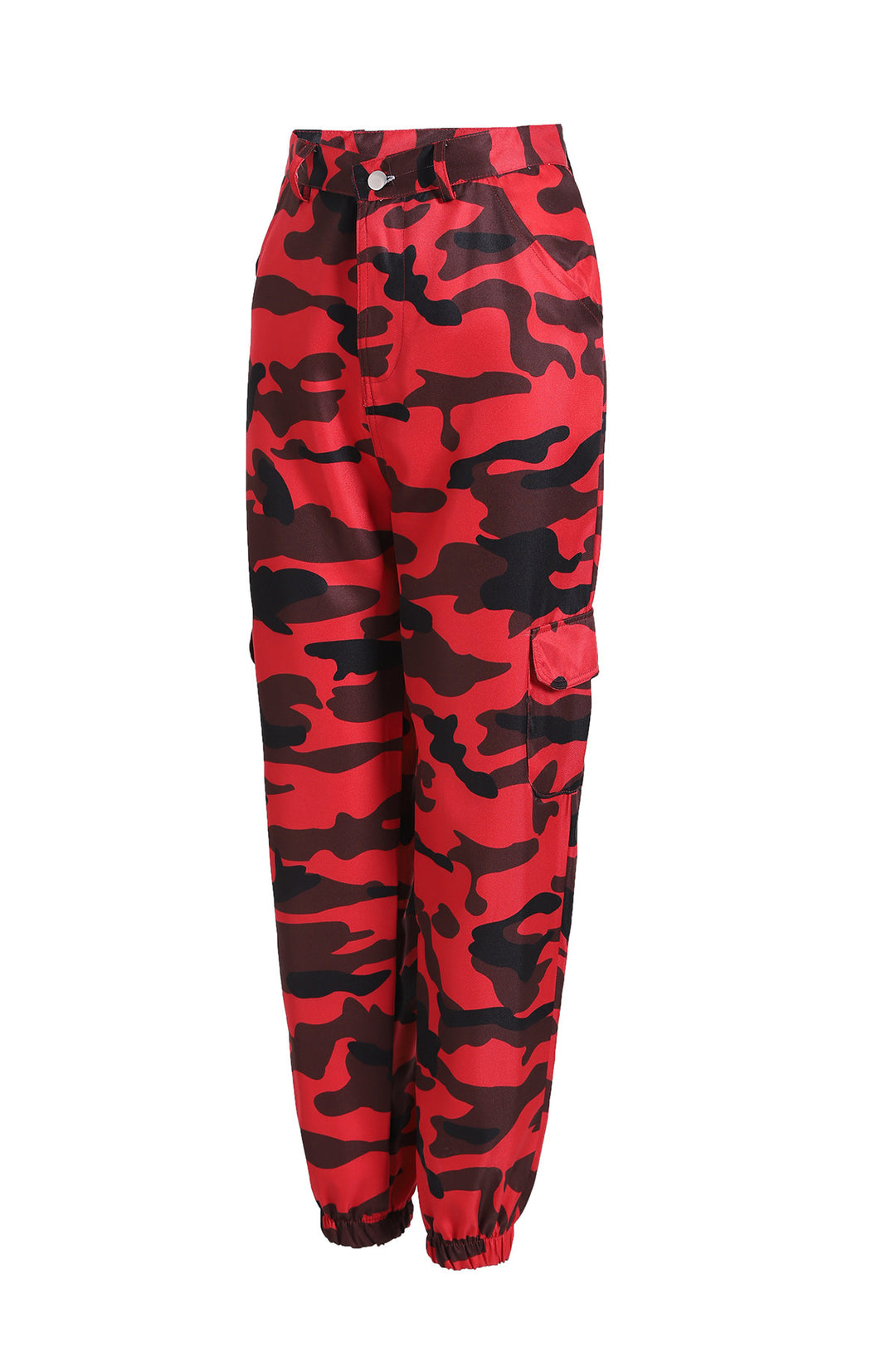 Damen Cargo-Jogginghose mit Camouflage-Muster und elastischen Bündchen Nord Taschen