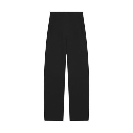 Damen Hochtaillierte weite Stoffhose mit geradem Bein und verdecktem Bund Nord Taschen
