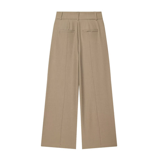 Damen Weite High‑Waist-Hose mit markanter Bügelfalte und Bundfalten Nord Taschen