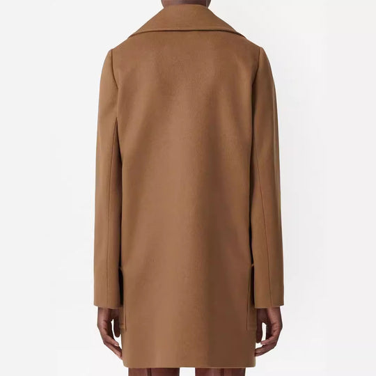 Damen Kurzmantel im minimalistischen Doppelreiher aus Wollmix mit weitem Revers Nord Taschen