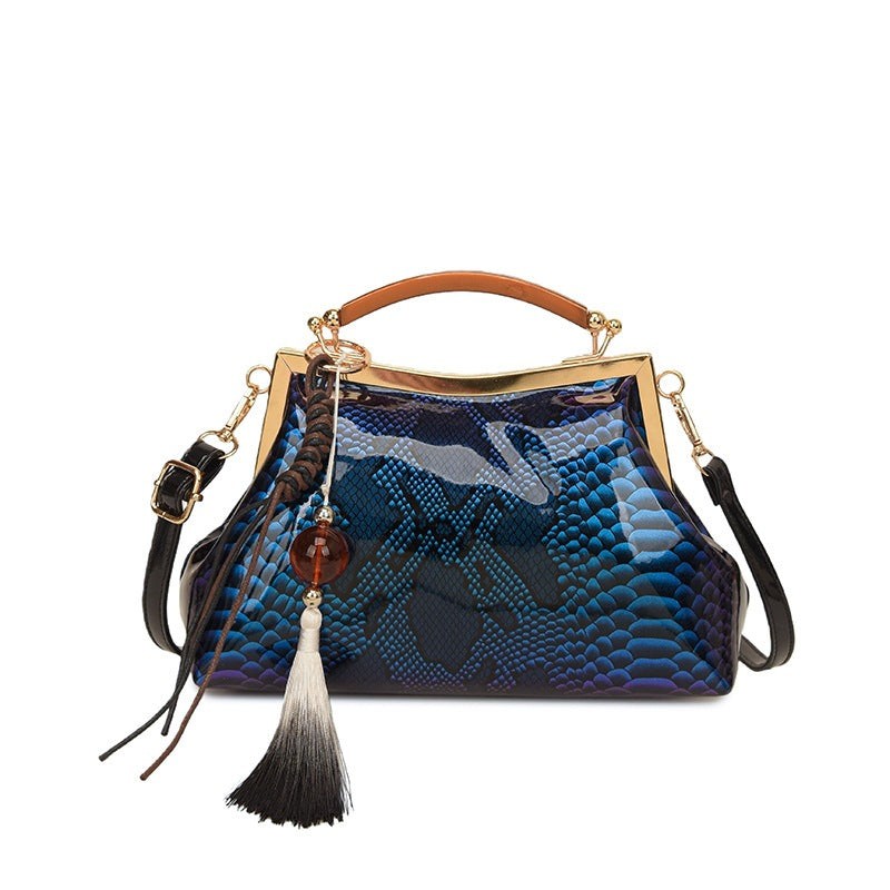 Damen elegante Tote-Tasche im stilvollen Schlangenleder-Look Nord Taschen