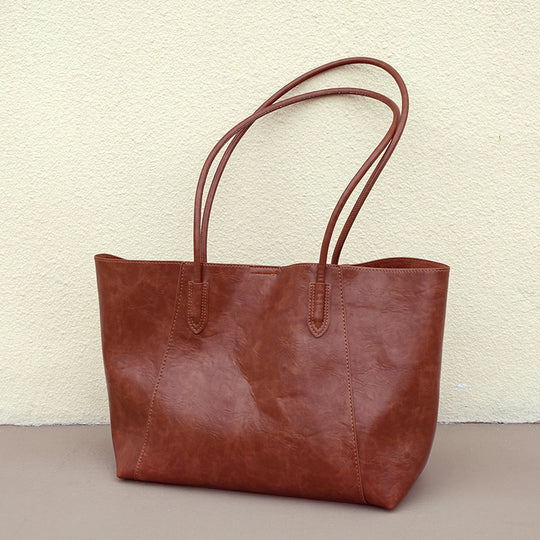 Damen elegante Shopper-Tasche mit hochwertiger Ledertextur Nord Taschen