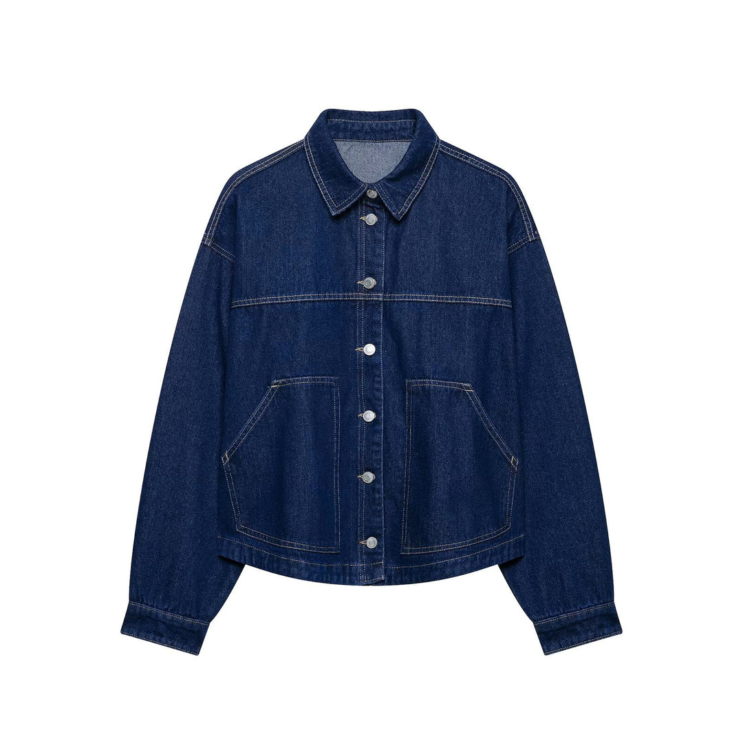 Damen Oversize-Workerjacke aus Baumwoll-Twill Nord Taschen
