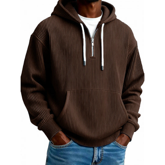 Herren Bequemer Kapuzenpullover mit hoch geschlossenem Reißverschluss Nord Taschen