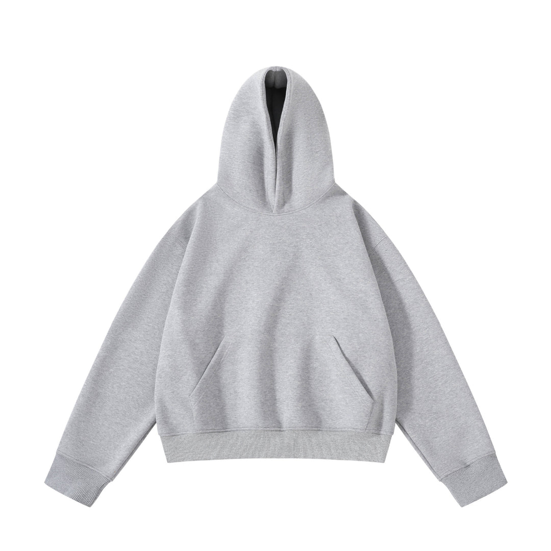 Unisex nan schwerer Oversize-Kapuzenpullover mit doppellagiger Kapuze Kängurutasche und breitem Rippbund Nord Taschen