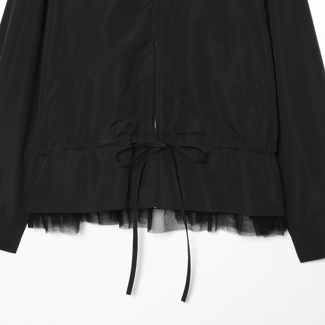 Damen Windbreaker‑Jacke im Blouson‑Schnitt mit Stehkragen, Tunnelzug und Tüllsaum Nord Taschen
