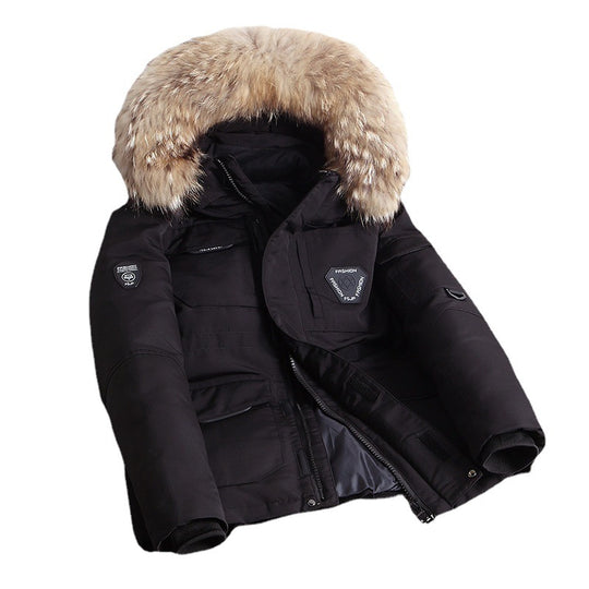 Herren Robuster Winterparka mit Kunstfellkapuze, wattierter Thermofütterung und Multifunktionstaschen Nord Taschen