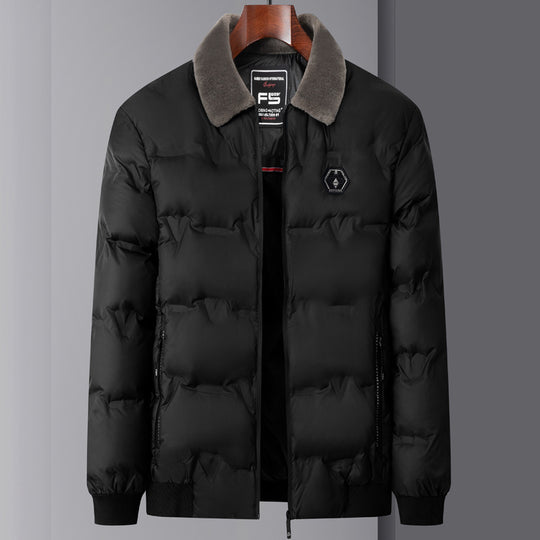 Herren gesteppte Thermojacke mit Kunstfellkragen winddicht wasserabweisend und mehreren Reißverschlusstaschen Nord Taschen