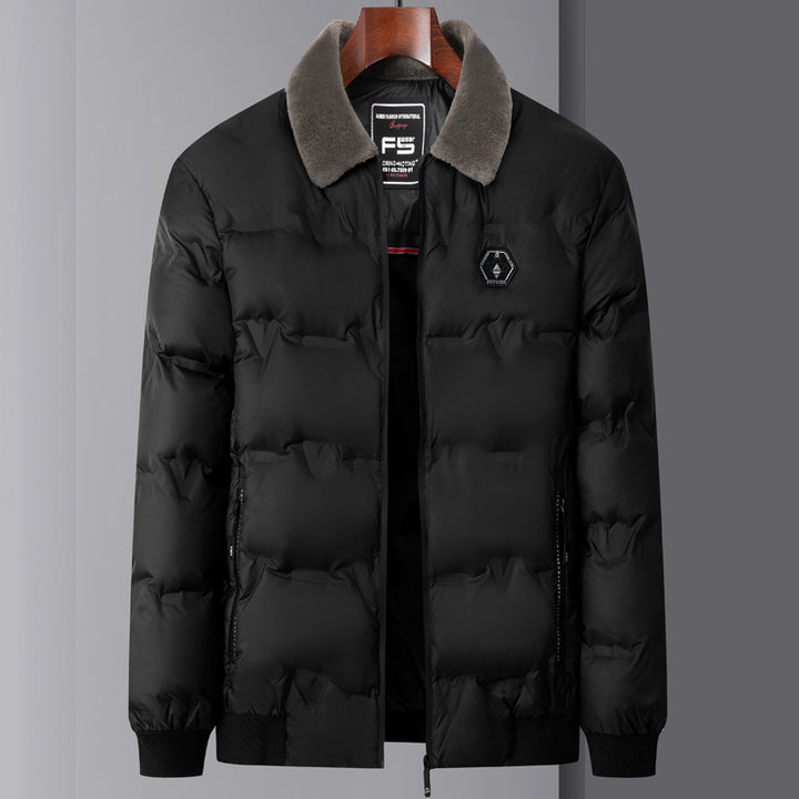 Herren gesteppte Thermojacke mit Kunstfellkragen winddicht wasserabweisend und mehreren Reißverschlusstaschen Nord Taschen
