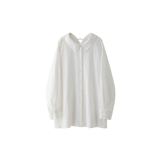 Damen Oversized Hemdblusenkleid mit verdeckter Knopfleiste und Ballonärmeln Nord Taschen