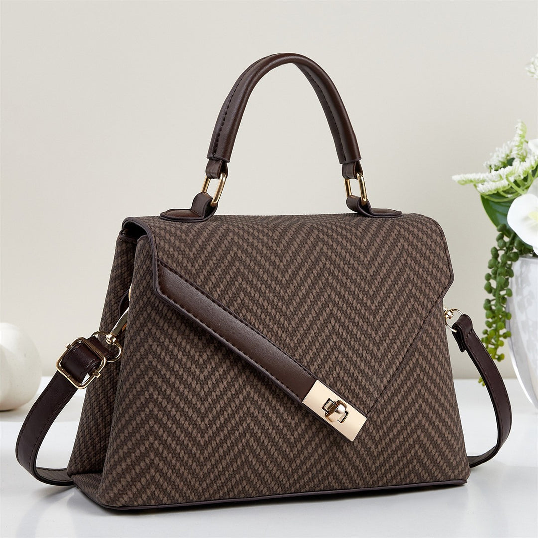 Damen Handtasche mit klassischem Chevron-Design und luxuriösem Beschlag Nord Taschen