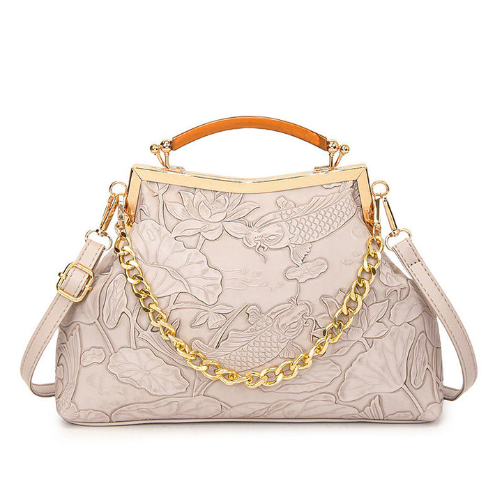 Damen elegante Handtasche mit floralem Präge-Design Nord Taschen