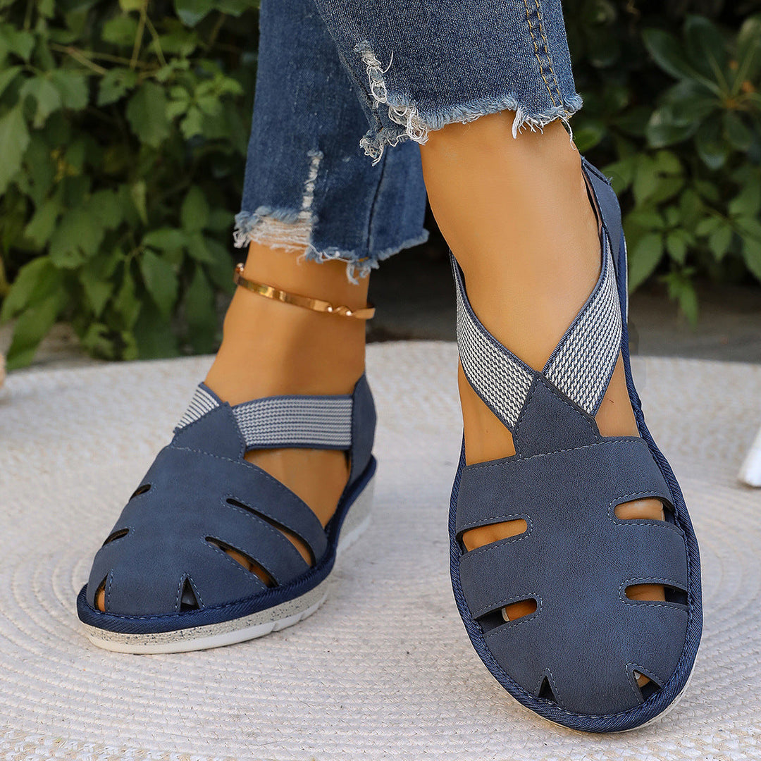 Damen Atmungsaktive Freizeitsandalen mit elastischen Riemen und ergonomischem Fußbett Nord Taschen