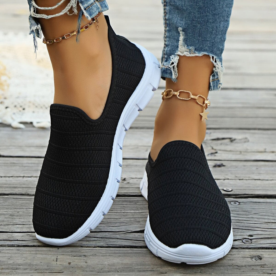 Damen Bequeme Slip-On Sneakers mit atmungsaktivem Obermaterial und flexibler Sohle