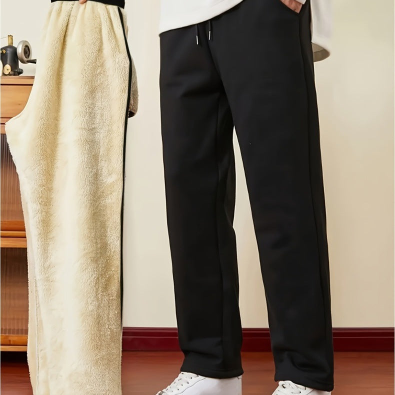 Herren Thermo-gefütterte Jogginghose mit Sherpa-Innenfutter und elastischem Bund Nord Taschen