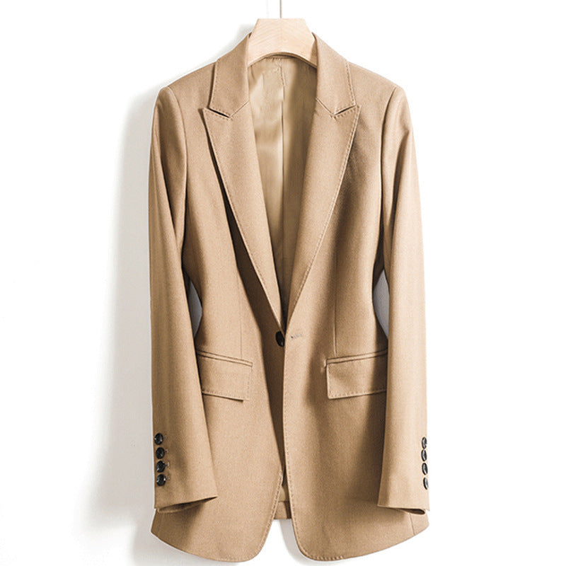 Damen Taillierter Einreihiger Blazer mit Ein-Knopf-Verschluss und Pattentaschen Nord Taschen