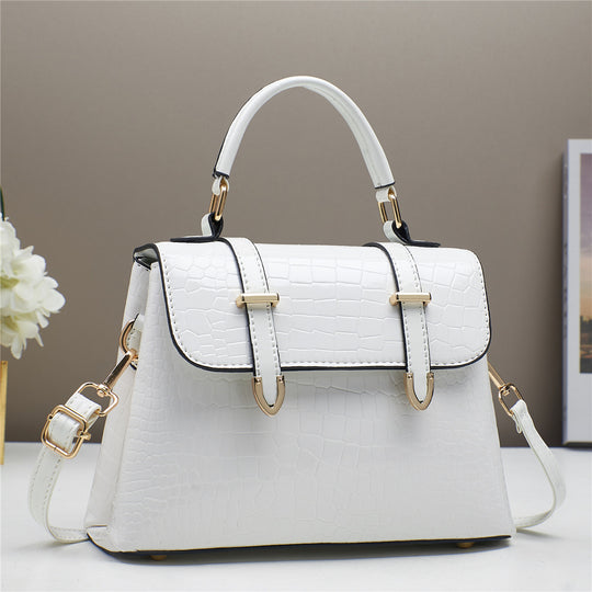 Damen Handtasche mit elegantem Krokodil-Leder-Muster und verstellbarem Schulterriemen Nord Taschen