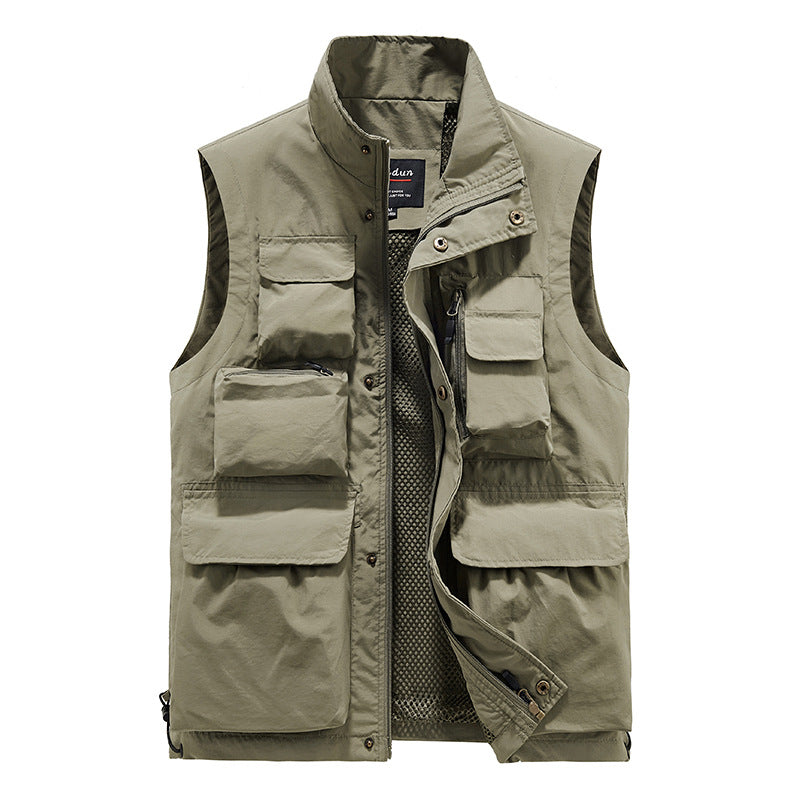 Herren Multifunktionale Outdoor-Utility-Weste mit fleecegefütterter Thermo-Innenlage und Mehrfachtaschen Nord Taschen