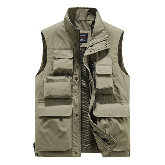 Herren Multifunktionale Outdoor-Utility-Weste mit fleecegefütterter Thermo-Innenlage und Mehrfachtaschen Nord Taschen