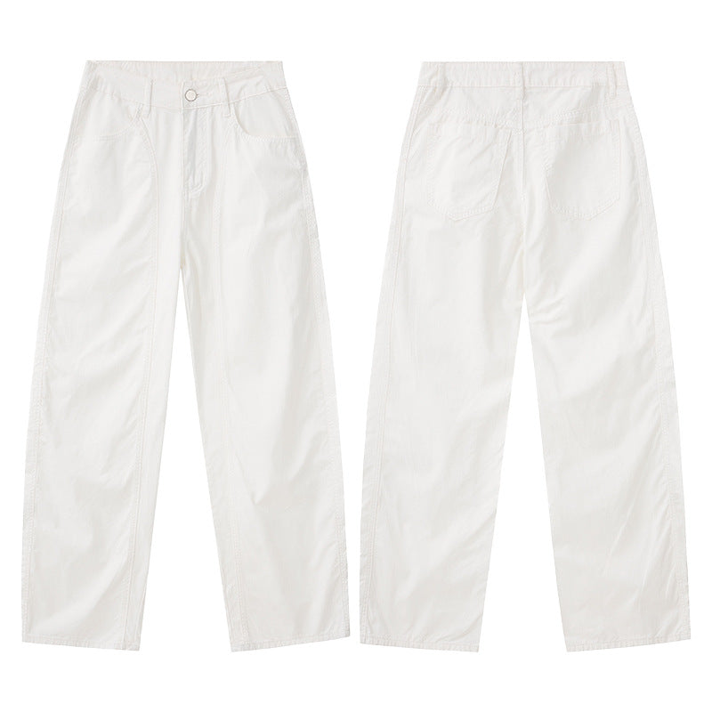 Herren Extraweite Baggy-Hose aus leichtem Baumwoll-Twill mit Tunnelzugsaum und Teilungsnähten Nord Taschen