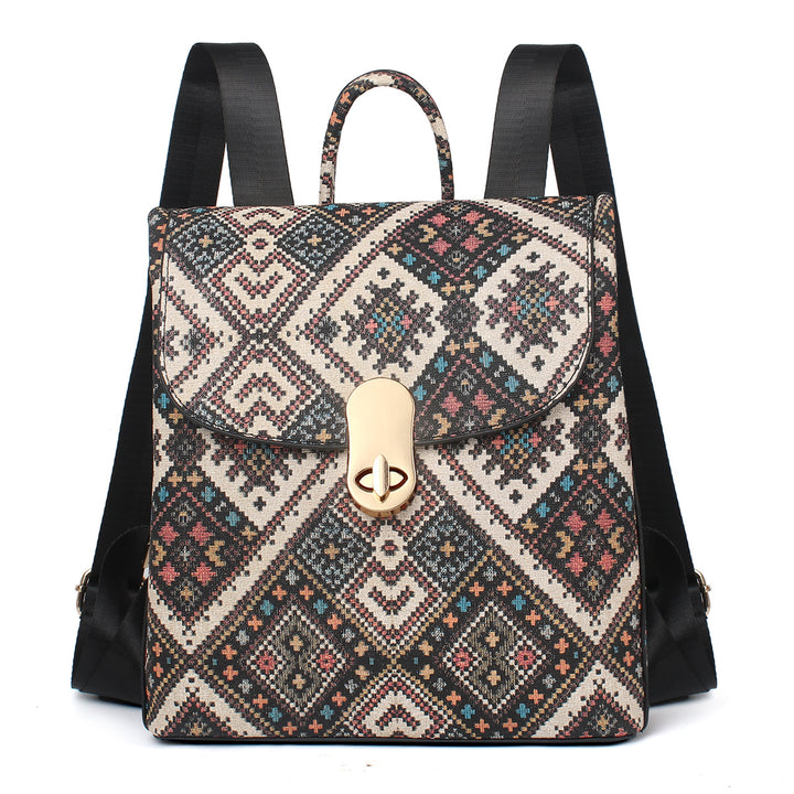 Damen Rucksackhandtasche im traditionellen Musterdesign Nord Taschen