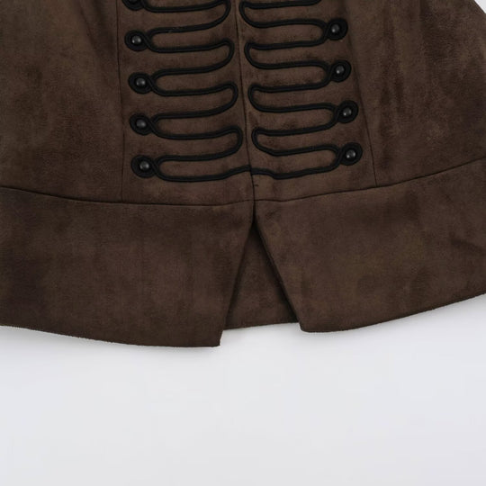 Damen Taillierte Weste mit Marschall‑Verzierung und Stehkragen Nord Taschen