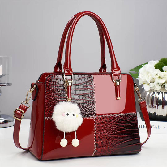Damen elegante Handtasche mit luxuriöser Krokodilprägung und abnehmbarem Schlüsselanhänger Nord Taschen
