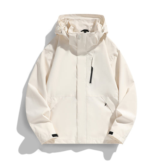 Damen Oversize Softshell-Kapuzenjacke mit Drop-Shoulder, verdeckten Reißverschlüssen und Kordelzug Nord Taschen
