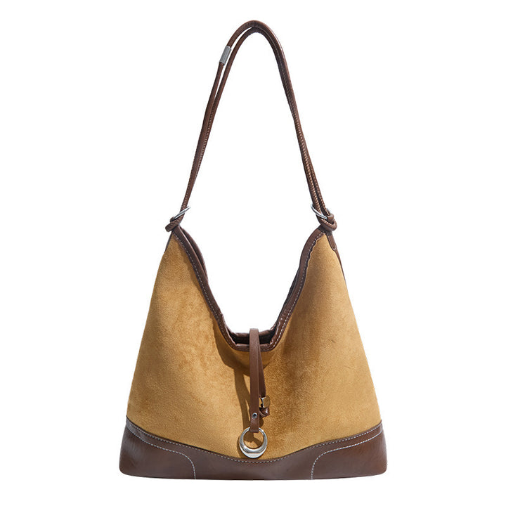 Damen elegante Tote Bag mit authentischen Veloursleder-Elementen Nord Taschen