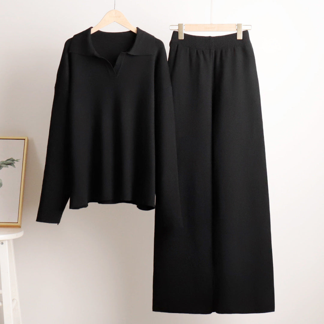 Lounge Satz mit Weiten Hose und Poloshirt