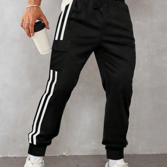 Herren Utility-Jogginghose mit aufgesetzter Känguru-Tasche und breiten Kordeln Nord Taschen