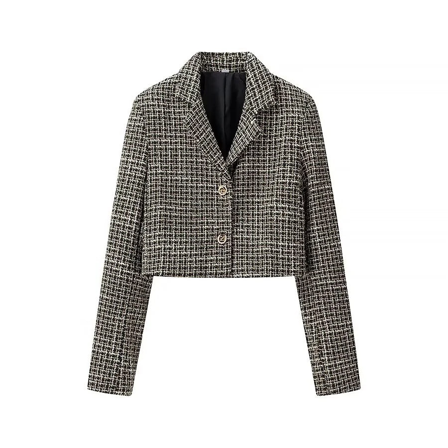 Damen Kurzblazer aus Bouclé‑Tweed mit kastiger Cropped‑Silhouette Nord Taschen
