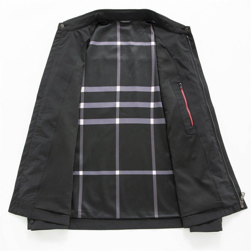 Herren Leichte Wind- und Wasserabweisende Freizeit-Zipjacke mit Hemdkragen, Brust- und Eingrifftaschen Nord Taschen