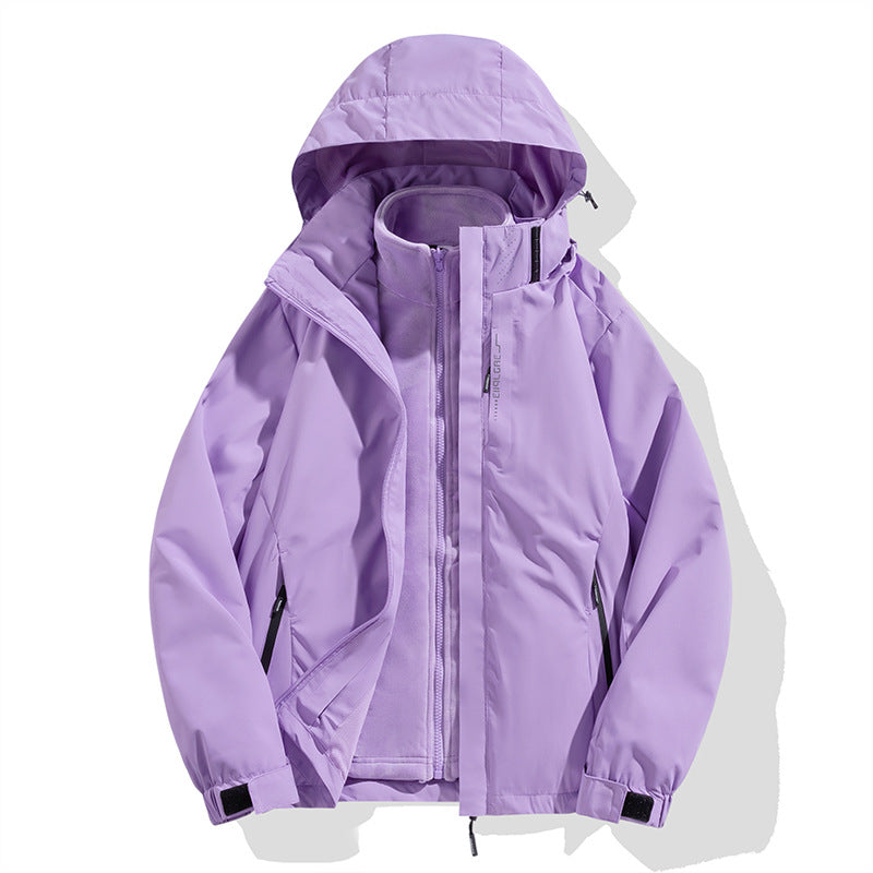 Herren zweiteilige Winterjacke mit abnehmbarer Fleece-Innenjacke wasserdicht winddicht Nord Taschen