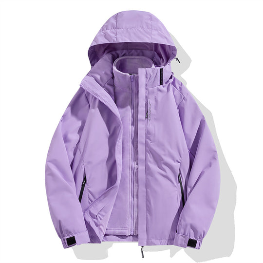 Herren zweiteilige Winterjacke mit abnehmbarer Fleece-Innenjacke wasserdicht winddicht Nord Taschen