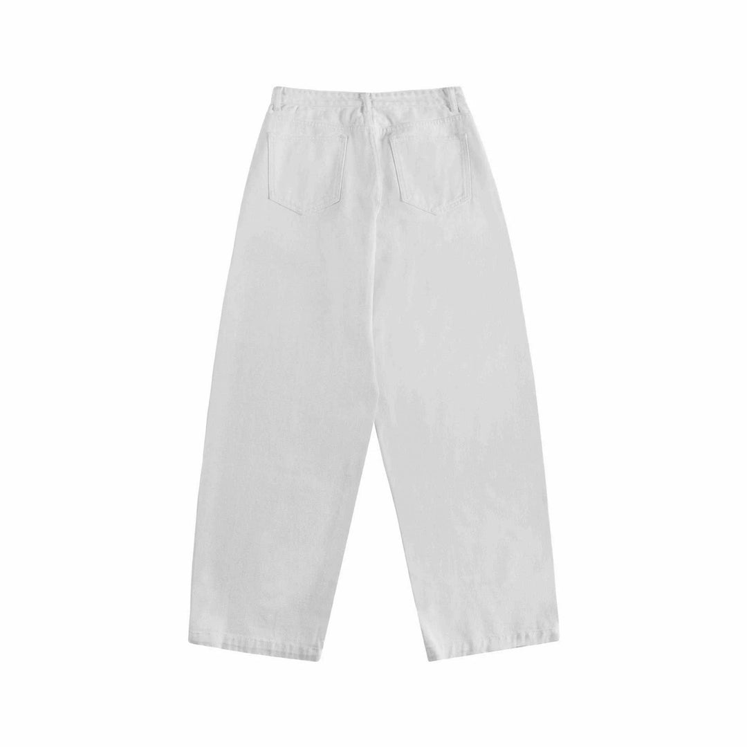 Damen High‑Waist Cropped-Jeans mit weitem Bein und Five‑Pocket Details Nord Taschen