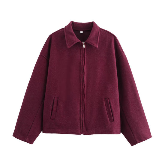 Damen 3100+ lässige kurze Fleece‑Blousonjacke im Boxy‑Cut mit Reißverschluss und Umlegekragen Nord Taschen