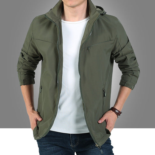 Herren leichter Funktions-Kapuzenblouson mit winddichter Shell, verdecktem Reißverschluss und Multi-Taschen Nord Taschen