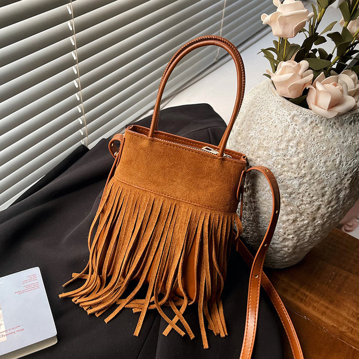 Damen Beuteltasche mit Fransen Nord Taschen