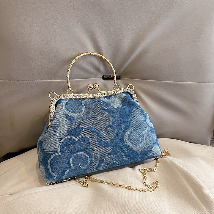 Damen elegante Handtasche mit glamourösem Kettenverschluss Nord Taschen