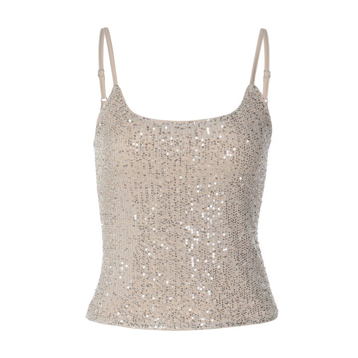 Damen Glitzerndes Spaghetti-Top mit schmalen Trägern